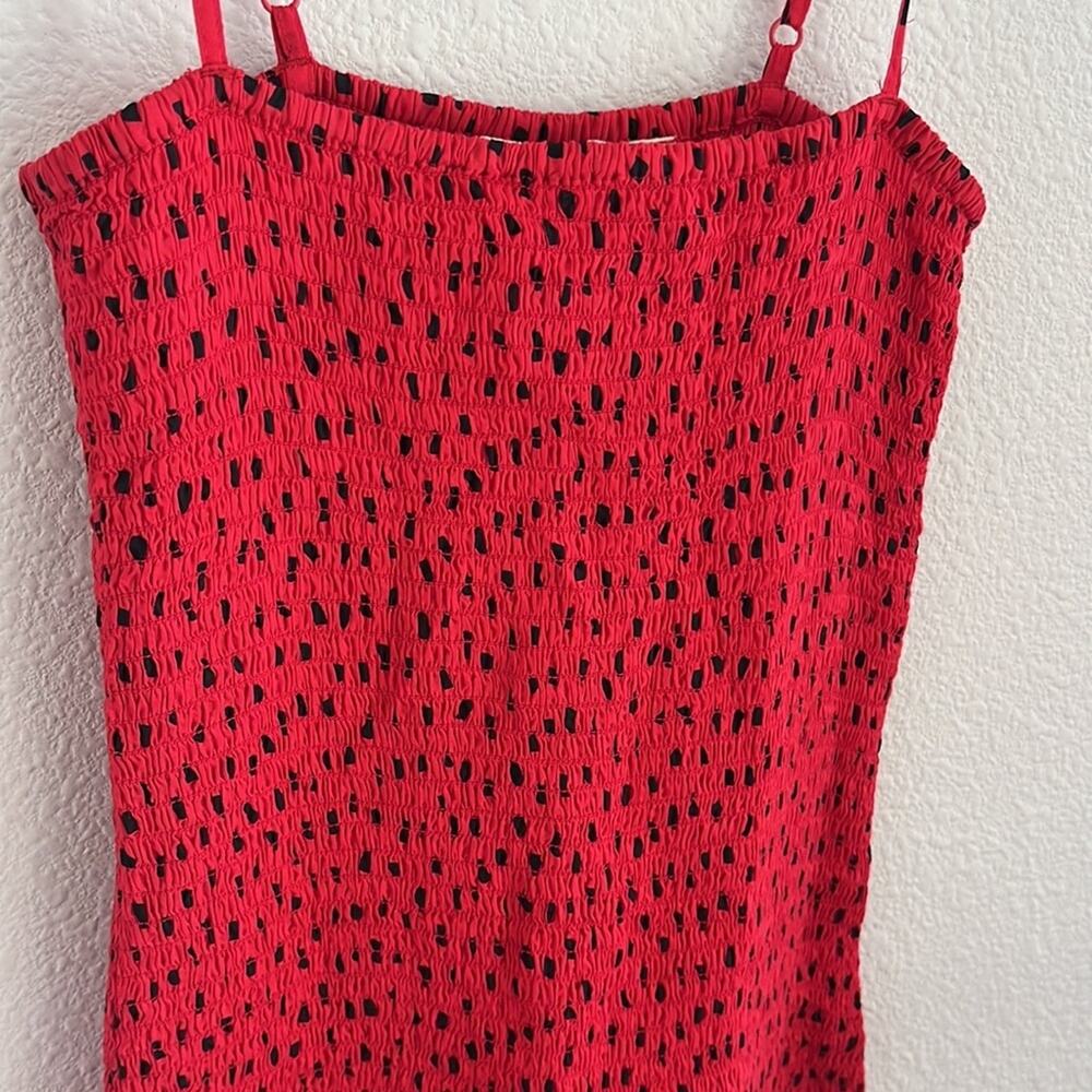 Billabong X Sincerely Jules Collab Playing for Keeps Dress Smocked Red Black XS - Picture 4 of 8